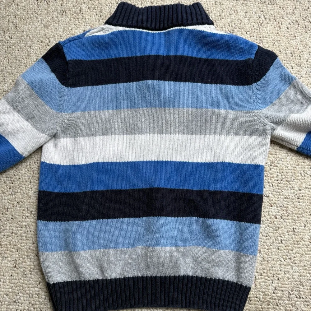 Gymboree Alpine Road Blue Stripe‎ Boys Sweater Size 7-8